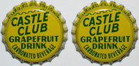 Soda pop bottle caps Lot of 100 CASTLE CLUB GRAPEFRUIT plastic new old stock