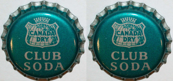 Soda pop bottle caps CANADA DRY CLUB SODA Lot of 2 cork lined new old stock