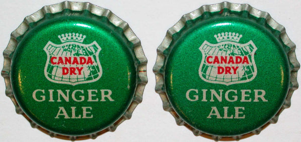 Soda pop bottle caps CANADA DRY GINGER ALE Lot of 2 cork lined new old stock