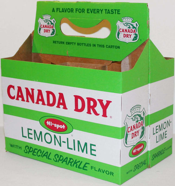 Vintage soda pop bottle carton CANADA DRY HI SPOT Lemon Lime new old stock n-mint