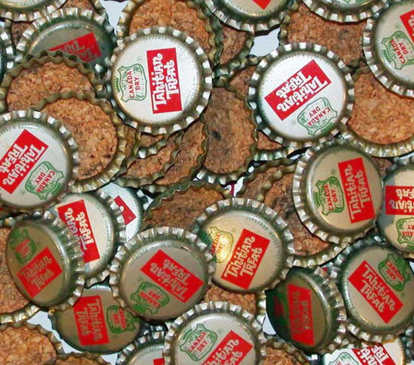 Soda pop bottle caps Lot of 12 CANADA DRY TAHITIAN TREAT cork new old stock