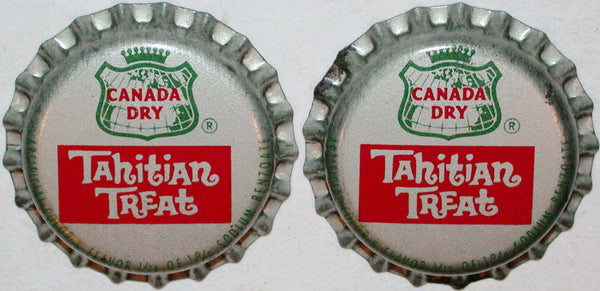 Soda pop bottle caps CANADA DRY TAHITIAN TREAT Lot of 2 cork lined new old stock