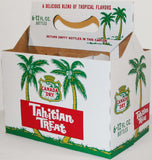 Vintage soda pop bottle carton CANADA DRY TAHITIAN TREAT palm trees unused n-mint
