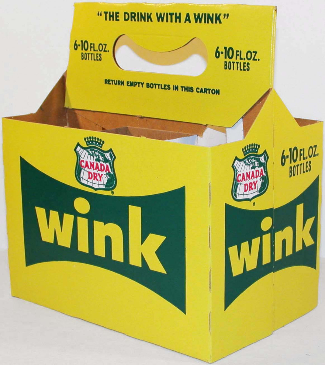 Vintage soda pop bottle carton CANADA DRY WINK unused new old stock n ...