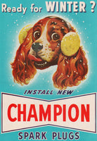 Vintage magazine ad CHAMPION SPARK PLUGS from 1949 picturing a Cocker Spaniel