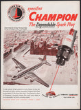 Vintage magazine ad CHAMPION SPARK PLUG 1946 Eastern Air Lines plane pictured