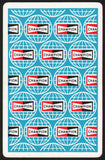 Vintage playing card CHAMPION spark plugs with multiple logos inside globes blue