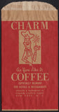 Vintage bag CHARM COFFEE chef pictured New York NY unused new old stock n-mint