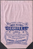 Vintage bag CHASE and SANBORN COFFEE 1lb Boston Chicago early one new old stock