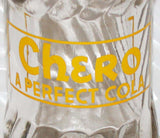 Vintage soda pop bottle CHERO A Perfect Cola yellow label 1945 Nehi Bottling Co