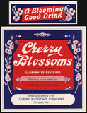Vintage soda pop bottle label CHERRY BLOSSOMS 24oz St Louis MO unused n-mint+