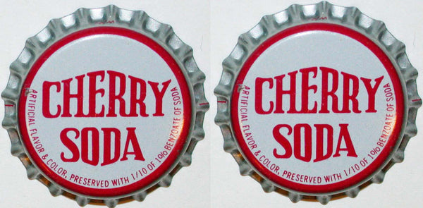 Soda pop bottle caps CHERRY SODA #1 Lot of 2 cork lined unused new old stock
