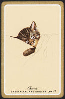 Vintage playing card CHESAPEAKE AND OHIO RAILWAY picturing Chessie the cat