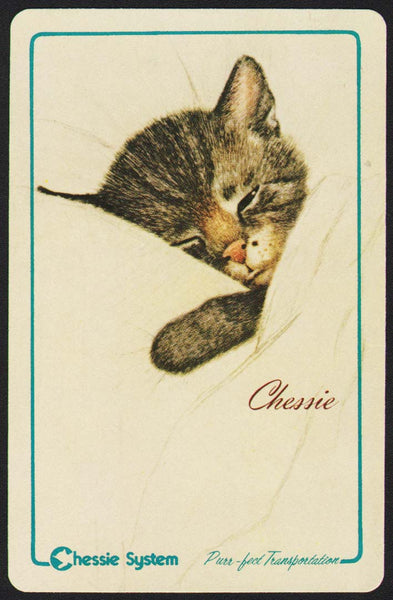 Vintage playing card CHESSIE SYSTEM railroad Purr-fect Transportation Chessie