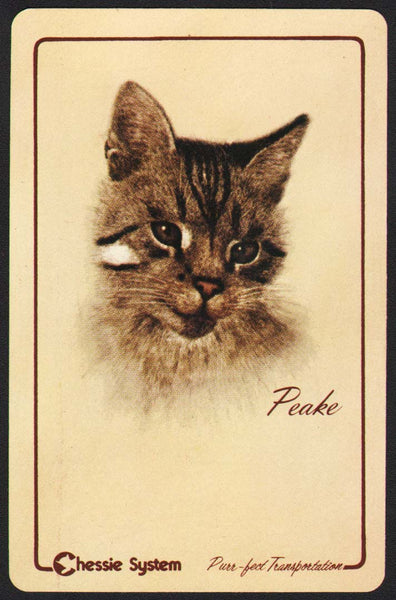 Vintage playing card CHESSIE SYSTEM railroad Purr-fect Transportation Peake pictured