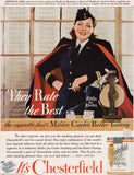 Vintage magazine ad CHESTERFIELD cigarettes from 1942 picturing Adrienne Ames
