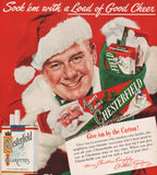 Vintage magazine ad ABC CHESTERFIELD cigarettes from 1948 Arthur Godfrey Santa