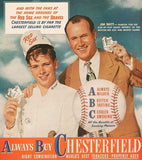Vintage magazine ad ABC CHESTERFIELD 1946 with Jim Britt Boston Red Sox Braves