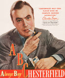 Vintage magazine ad ABC CHESTERFIELD cigarettes from 1947 Charles Boyer pictured
