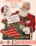 Vintage magazine ad CHESTERFIELD CIGARETTES 1947 with Alan Hale as Santa Claus