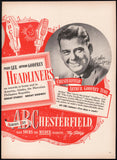Vintage magazine ad CHESTERFIELD HEADLINERS 1948 Como Godfrey Peggy Lee 2 page