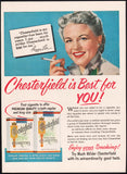 Vintage magazine ad CHESTERFIELD cigarettes from 1953 with Peggy Lee pictured