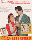 Vintage magazine ad CHESTERFIELD CIGARETTES from 1951 Donna Reed and John Derek