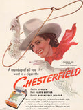 Vintage magazine ad CHESTERFIELD CIGARETTES 1940 picturing Francesca Sims Texas