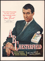 Vintage magazine ad CHESTERFIELD CIGARETTES 1947 James Stewart from Magic Town