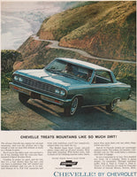 Vintage magazine ad CHEVELLE by Chevrolet 1964 blue Malibu Super Sport Coupe pictured