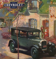 Vintage magazine ad CHEVROLET from 1927 a Worthy Companion green car pictured
