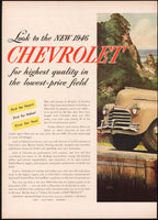 Vintage magazine ad 1946 CHEVROLET AUTOMOBILES George Shepherd art of car two page