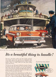 Vintage magazine ad CHEVROLET BEL AIR automobile 1956 Melbourne Brindle artwork