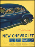 Vintage magazine ad CHEVROLET from 1946 Big Car Quality blue automobile 2 page