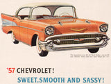 Vintage magazine ad 57 CHEVROLET BEL AIR 1956 Sport Sedan in Canyon Coral pictured