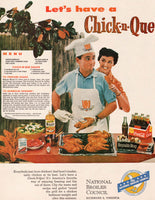 Vintage magazine ad CHICK N QUE 1958 with Coca Cola Reynolds Wrap Mazola Tabasco