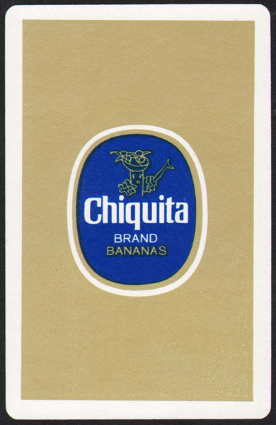 Vintage playing card CHIQUITA BRAND Bananas mascot pictured tan background