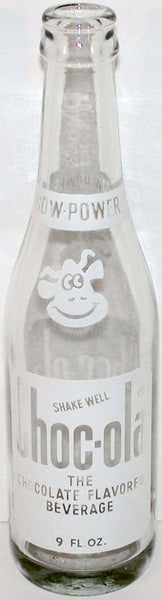 Vintage soda pop bottle CHOC OLA Chocolate Beverage Cow Power 9oz Indianapolis