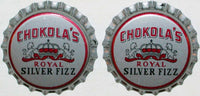 Soda pop bottle caps Lot of 100 CHOKOLAS ROYAL SILVER FIZZ unused new old stock