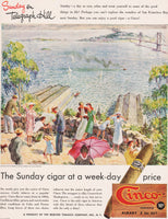 Vintage magazine ad CINCO cigar 1947 Sunday on Telegraph Hill by Julian Binford