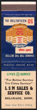 Vintage matchbook cover CITIES SERVICE gas oil can LSM Sales Belgrade Minnesota