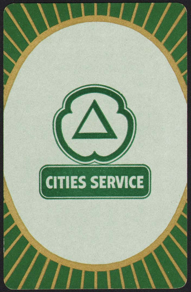 Vintage playing card CITIES SERVICE gasoline motor oil nice older triangle logo
