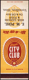 Vintage matchbook cover SCHMIDTS CITY CLUB BEER Vermillion Minnesota E M Phol