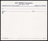 Vintage prescription CLAY COOVER PRESCRIPTIONIST Kansas City Missouri n-mint+