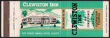 Vintage matchbook cover CLEWISTON INN palm trees and old hotel pictured Florida
