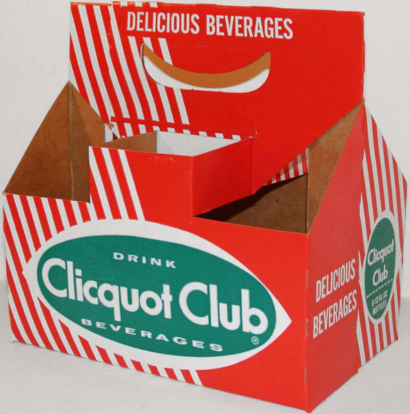 Vintage soda pop bottle carton CLICQUOT CLUB BEVERAGES new old stock n-mint