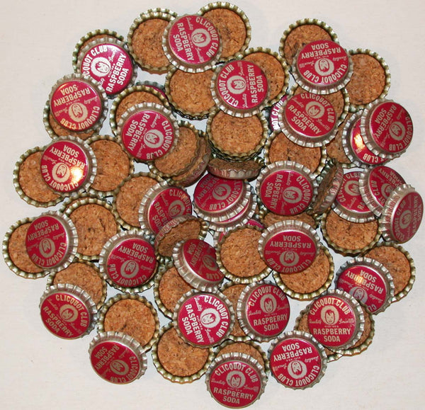 Soda pop bottle caps Lot of 100 CLICQUOT CLUB RASPBERRY cork lined new old stock