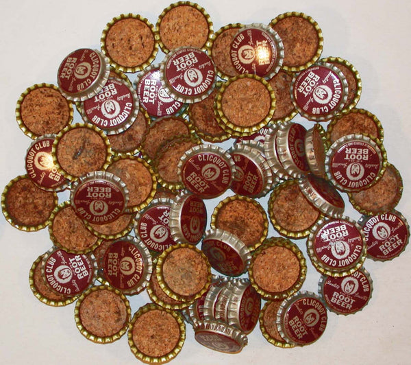 Soda pop bottle caps Lot of 100 CLICQUOT CLUB ROOT BEER cork lined new old stock