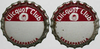 Soda pop bottle caps CLICQUOT CLUB SARSAPARILLA Lot of 2 cork new old stock