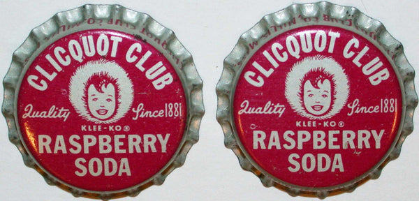 Soda pop bottle caps CLICQUOT CLUB RASPBERRY Lot of 2 cork unused new old stock